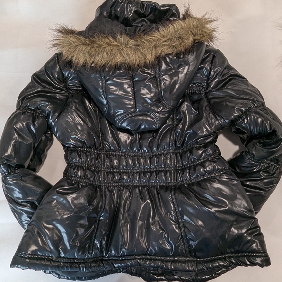 Discovery Clothing Girls Shiny Quilted Puffer Coat - Picture 3 of 7